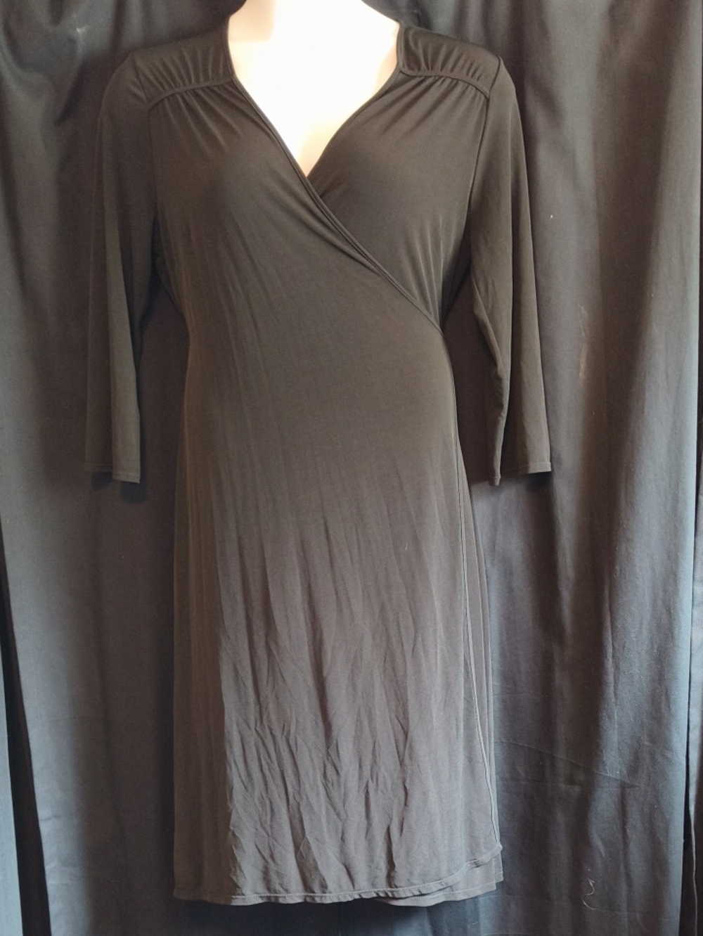 George Black Long Sleeve Wrap Dress #0101